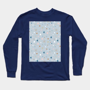 Seamless pattern with colorful stars Long Sleeve T-Shirt